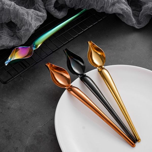 

spoons design spoon decorate sushi draw tool sauce dressing plate dessert bakeware cake gastronomy coffee i