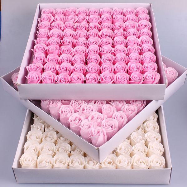 

81 pcs rose soap flower set 3 layers 16 solid colors heart-shaped rose soap flower romantic wedding party gift handmade petals d 97 j2