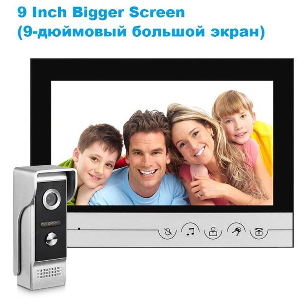 

video door phones 9 inch wired phone system visual intercom kit doorbell with waterproof outdoor ir camera for home security