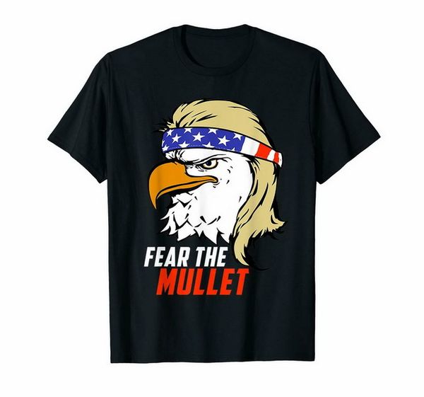 

fear the mullet eagle patriotic political usa flag black t-shirt s-3xl retro o neck tee shirt sport hooded sweatshirt hoodie