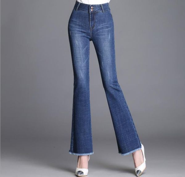 

high-pitched tassel microhorn brem women elastic black slim pants toul, Blue