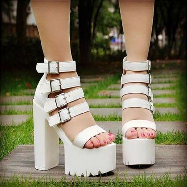 

2020 three-inch mouth fish, women's sandals, super high heels, anti-slip shoes, heels with thick soles. hw74, Black