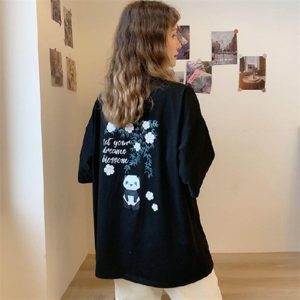 

хлопок короткий рукав студентку корейский футболка свободный большие футболка женщин новый лучший друг bf топ моды летом 2020 itetu, White