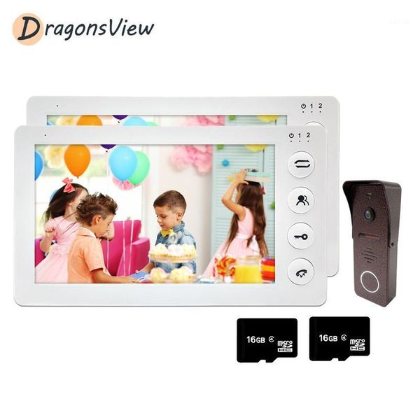 

video door phones dragonsview intercom 2 monitors 7 inch phone home doorbell camera 1200tvl with motion detect security system1