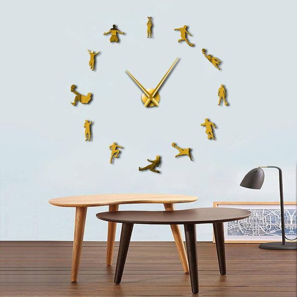 

football players contemporary diy oversized wall clock soccer game large clock watch kids football fans living room wall decor bbyhie