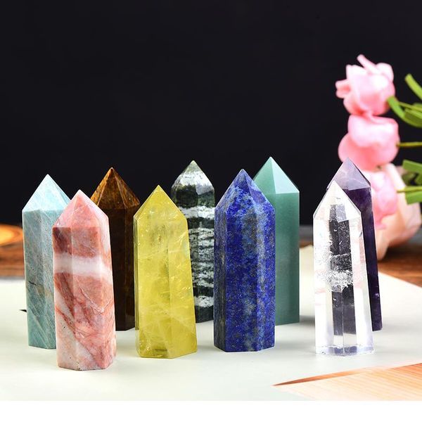 

1pc natural crystal column quartz rock mineral specimen crystal point quartz rainbow wand home decor reiki healing ener jlloxm, Black