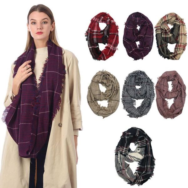 

women fashion tassel plaid stripe rotatable print elegant ladies warm scarves long neck large scarf shawl chiffon stole scarves, Blue;gray