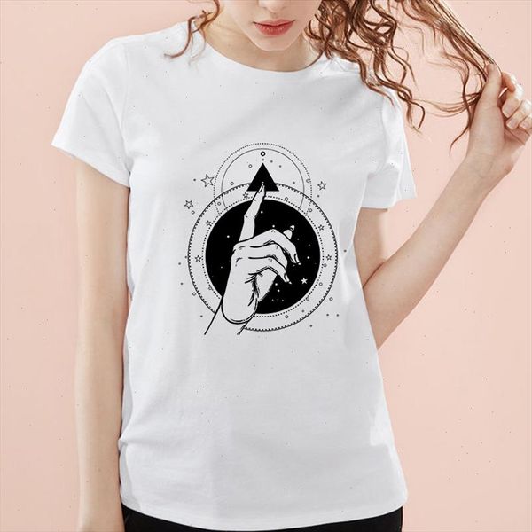 

new retro dark printed short sleeve t women harajuku hipster t shirt white thin section korean tshirt female clothing