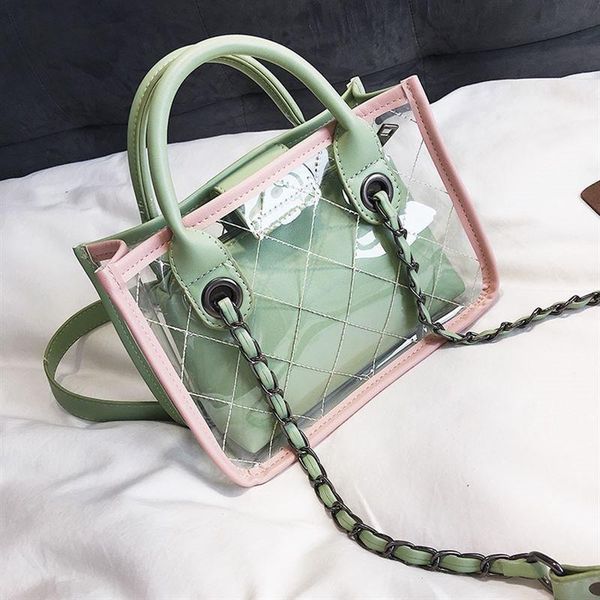 

handbag 2020 new transparent bag composite jelly bag women's shoulder messenger fashion clear handbag bolso mujer
