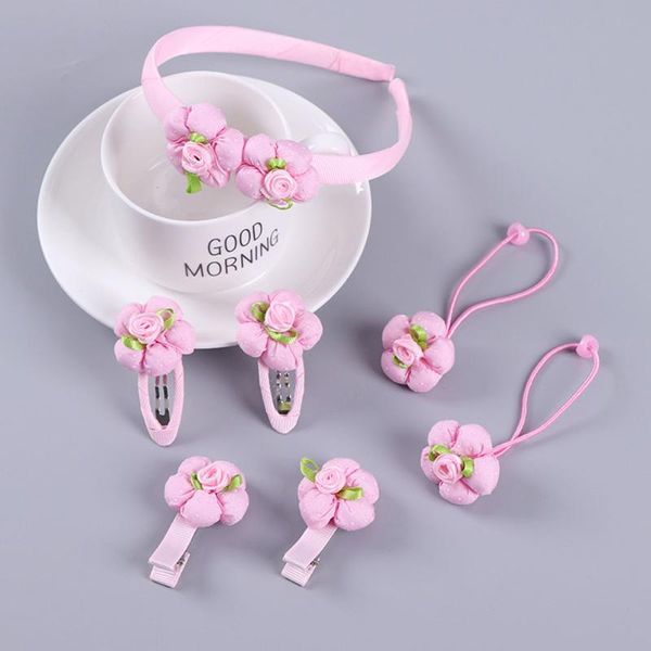 

hair accessories 7pcs\set girl cute flower headbands solid hairpins barrettes clip hairgrips headwear for kids children, Slivery;white