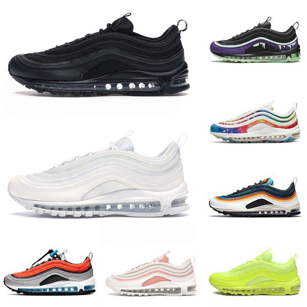

fashion og 97s running sport shoes triple black all white classic size 36-46 bleached coral sky mens womens worldwide trainers sneakers, White;red