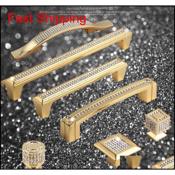 

super luxury 24k real gold czech crystal drawer cabinet knobs door handle furniture knobs pull hand qylyhf bdenet