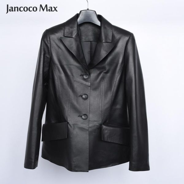 

women's real sheepskin leather jackets new spring office lady black genuine leather jacket female coats s75441