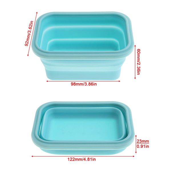 

350мл 5 дюймов 2 цвета портативный прямоугольник силиконовые масштабируемость складной закуска бенто коробка для 40 230 по цельсию по цельси