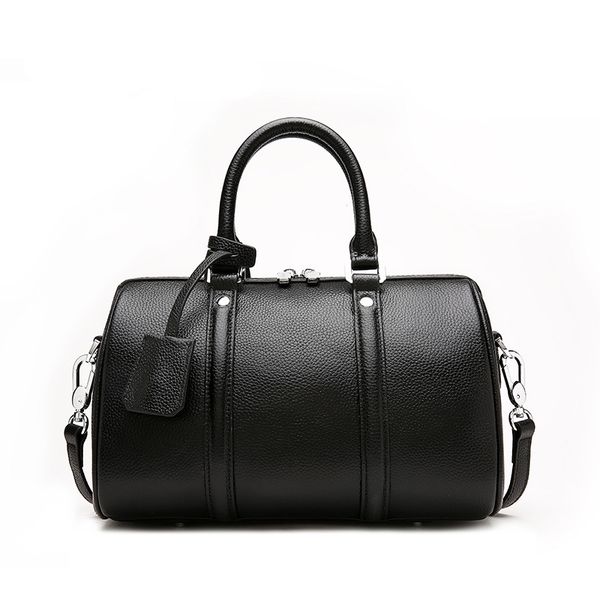 

effini 2021 new fashion women's boston bag black europe style head layer real leather ladies crossbody messenger shoulder bag