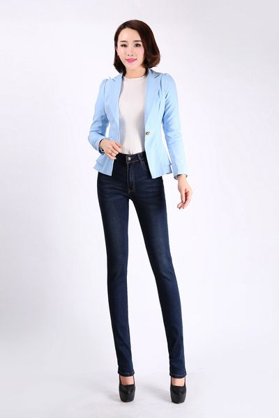 

jbersee women jeans high waist plus size autumn winter denim pants stretch jeans woman brand jeans women's trousers lj200811, Blue