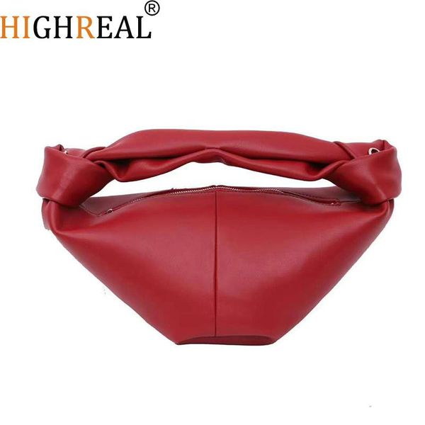 

cowhide handbag lady knotted underarm bag female new fashion portable bag soft leather basket croissant