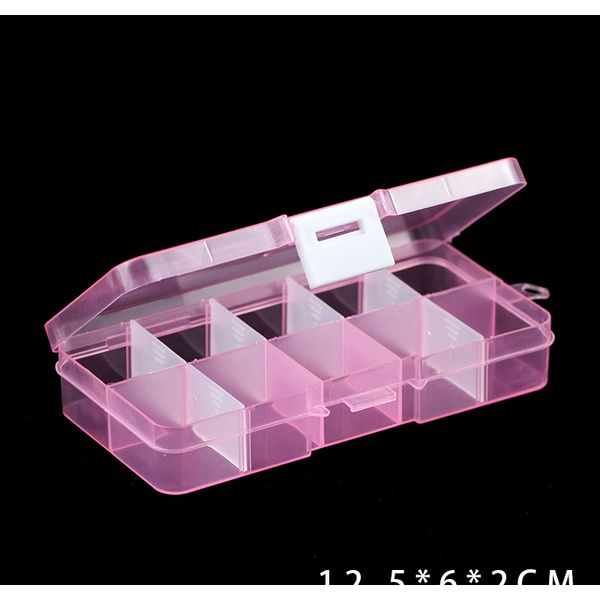 

wlyees10 слоты регулируемое jewelry box пластиковые хранения прозрачный отсек контейнер чехол для ювелирных изделий ожерелье прямоугольник b