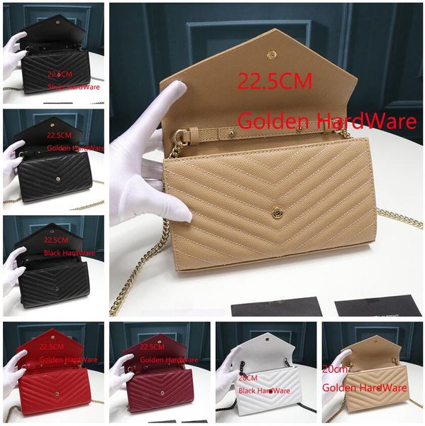 

2021 caviar fashion saints designers with box genuine leather shoulder women's men's purse channel wallet bag bags