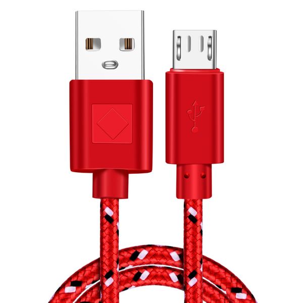 

43fgnylon braided micro vumpach 1m/2m/3m data sync usb charger cable for samsung htc lg huawei xiaomi android phone cables
