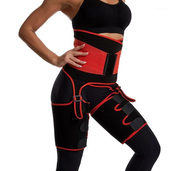 

waist support siamese belt slimming leg shaper slender thigh trimmers legs fat burning wraps thermo compress j1, Black;gray