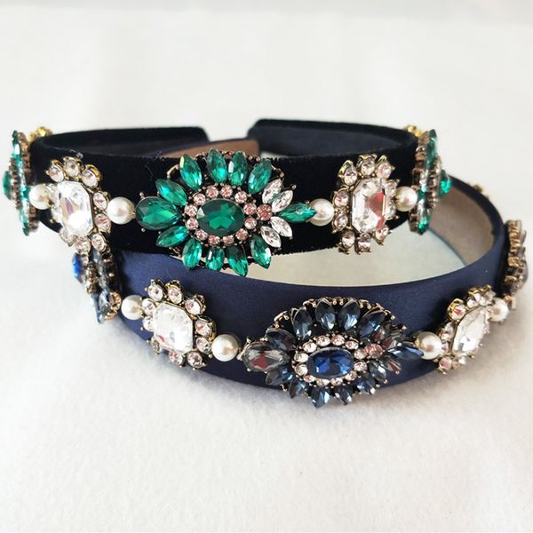 

new arrival unique designs baroque blue crystal crown headpieces princess wedding dress handmade beads hair accessories t200110, White;golden