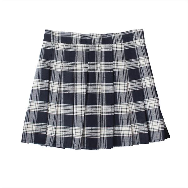 

2019 spring autumn harajuku women fashion skirts cute red lattice pleated skirt punk style high waist female short skirt, Black