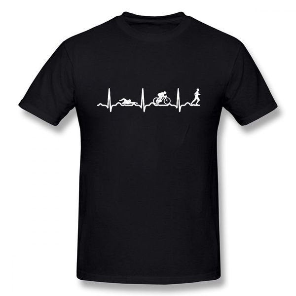 

sport summer fashion men shirt triathlon heartbeat love t shirt short sleeve cotton t-shirt tee triathlon t shirts