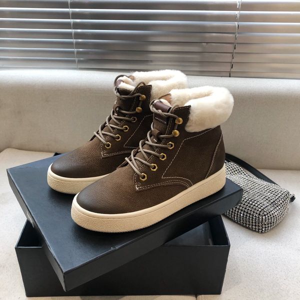 

woman's leather shoes lace up ribbon belt buckle ankle boots factory direct female rough heel round head autumn winter martin boots, Black