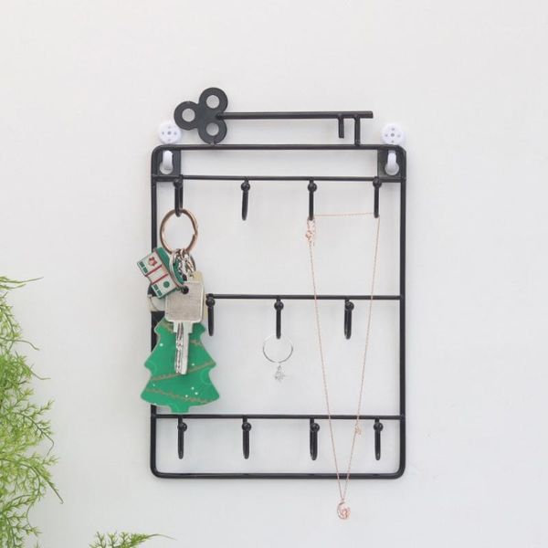 

lron wall mounted hooks 11 hangers decorative key holder metal coat hat rack home decor storage organizer key holder wall1