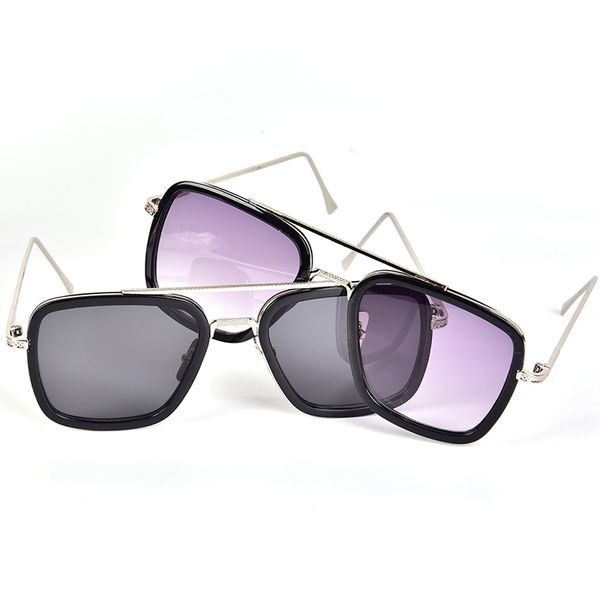 

uv400 flight style men metal eyewear fashion square brand design sun glasses