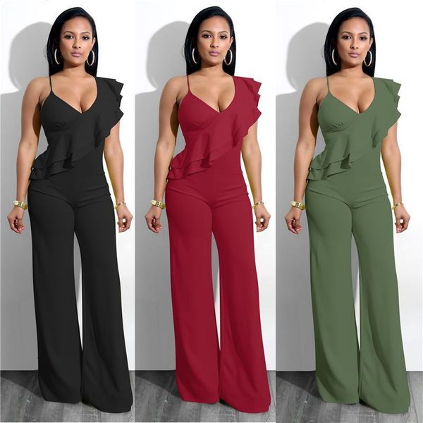 

summer off shoulder women jumpsuit elegant stylish jumpsuit layered ruffles high waist jumpsuits female overalls streetwear, Black;white