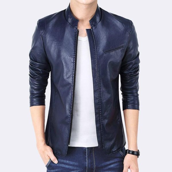 

2019 new men's leather jackets autumn casual motorcycle pu jacket biker leather coats brand clothing winter jacket mens1, Black