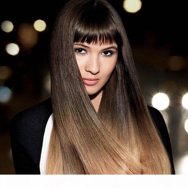 

brazilian body wave bundles pre-colored 1b 4 27 straight ombre brazilian human hair weave ombre color ombre hair extensions, Black