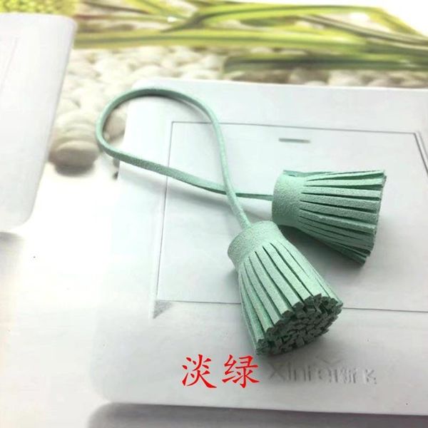 

12pcs lot 3cm pull ring double head faux leather tassels fringe bang leather tassel trim key tassel for diy pendant accessories h jllxei