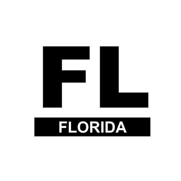 

13.6cm*10.6cm fl florida car sticker vinyl decals black silver c10-01466