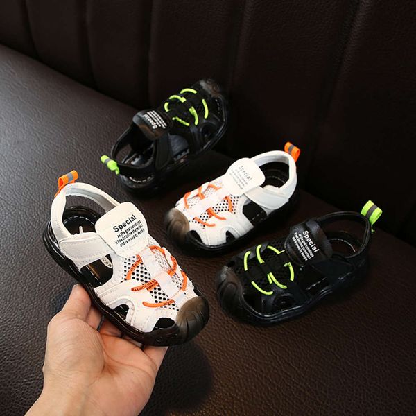 

2020 summer new sports sandals walking beach soft sole baby sho, Black;red