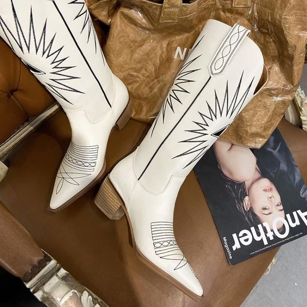 

italian stylish women knee high boots real leather autumn long riding botas pointed toe stitches black motorcycle botines femme