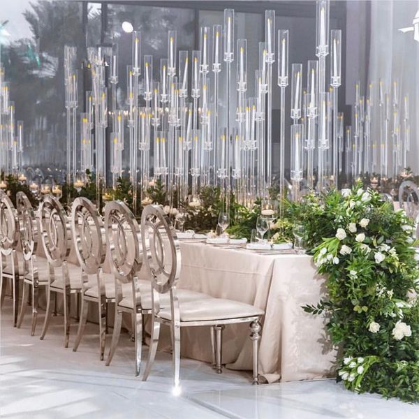 Luxuriöse große Hintergrunddekoration für Hochzeitsveranstaltungen, PVC, Acryl, Kerzenwand, Hintergrunddekoration, senyu845