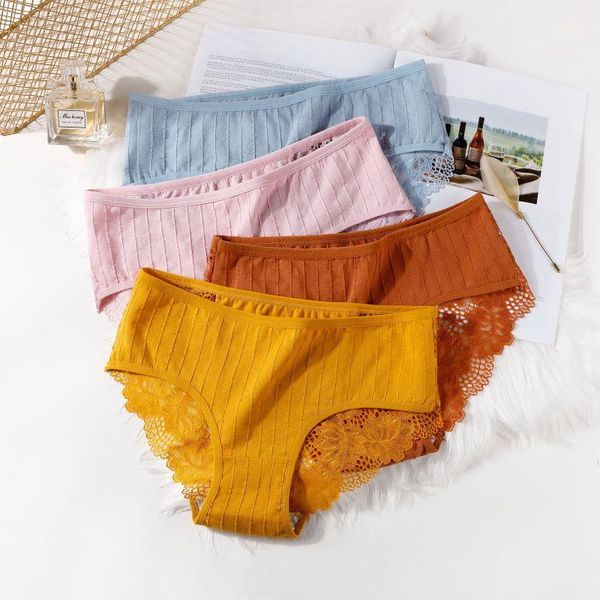 

cotton underwear women lace panties solid transparent lingerie 3pcs low-rise briefs for women soft briefs intimates 20201, Black;pink