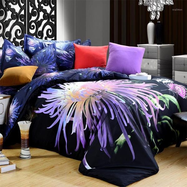 

3d floral print rose daisy lily flower marilyn monroe bedding set  size duvet cover polyester fabric bedroom set 4pcs1