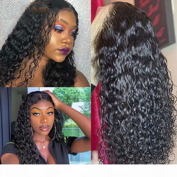 

brazilian water wave wig curly 13*4 lace front human hair wigs bob long deep frontal 150% lace closure wig qt hd full, Black;brown