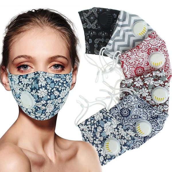 

designer face mask printed plain face masks with breathing valves are dustproof and smog-proof comfortable and breathable