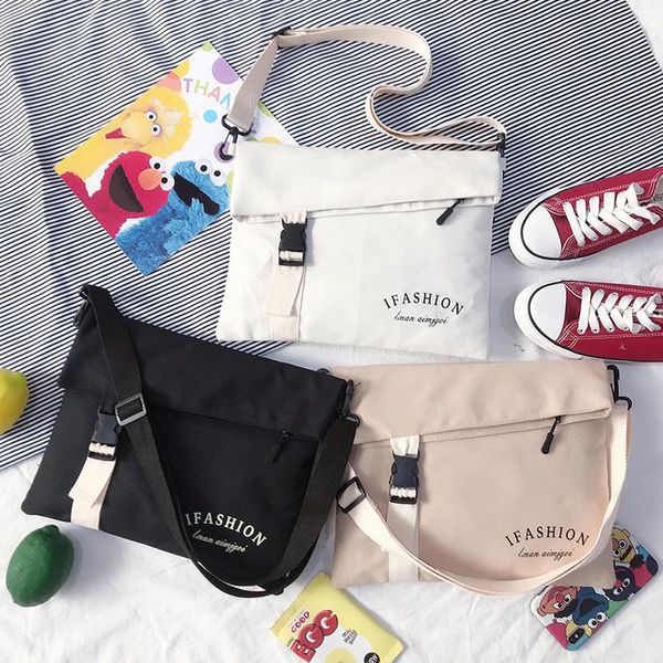 

fashion women letters hasp canvas shoulder bags messenger bags 2020 new female casual students school handbags