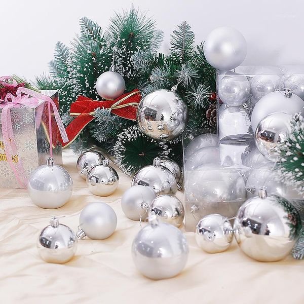 

christmas decorations silver ball decoration plating bright light matte pearlard 6/8/10cm supplies1