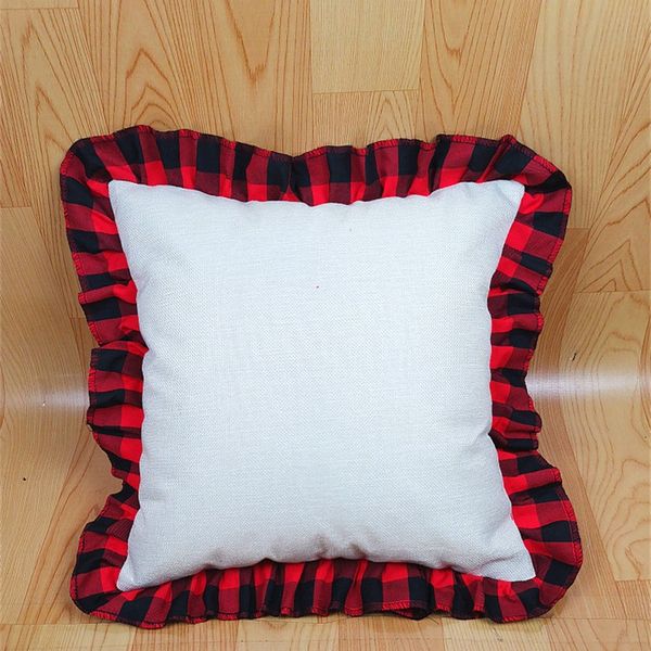 

45 * 45см пустые сублимационные красные черные плед подушка для подушки diy термический перенос льняной кружевной подушки подушки подушки по