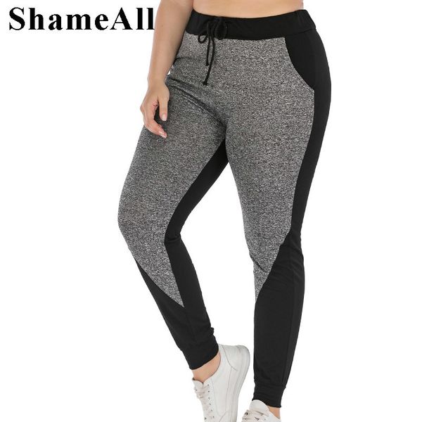 

plus size skinny women leggings gothic design drawing waist leggings 3xl 5xl slim big size sportswear fitness legging lj201006, Black