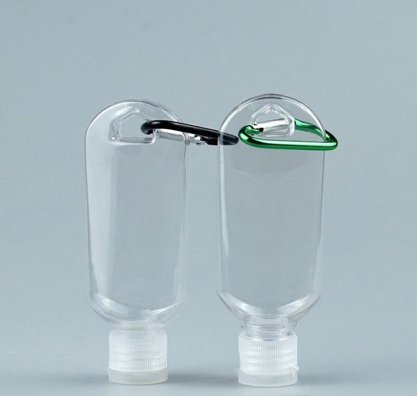 

50ml hand sanitizer bottle for disinfectant liquid cap with key ring hook transparent plastic jllohb fight2010