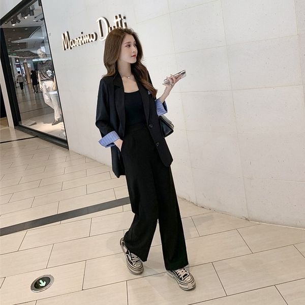 

w3v6z малы для женщин новой двухсекционной знаменитости интернет пиджака нога швабры брюки элегантного швабры пиджак широкого костюм gg36w, Gray