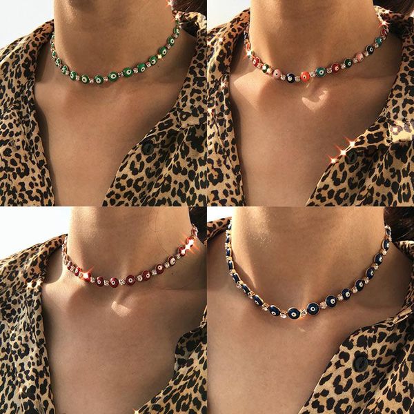 

chains flatfoosie necklace for women beaded long chain boho statement choker collares pendant girls party jewelry, Silver